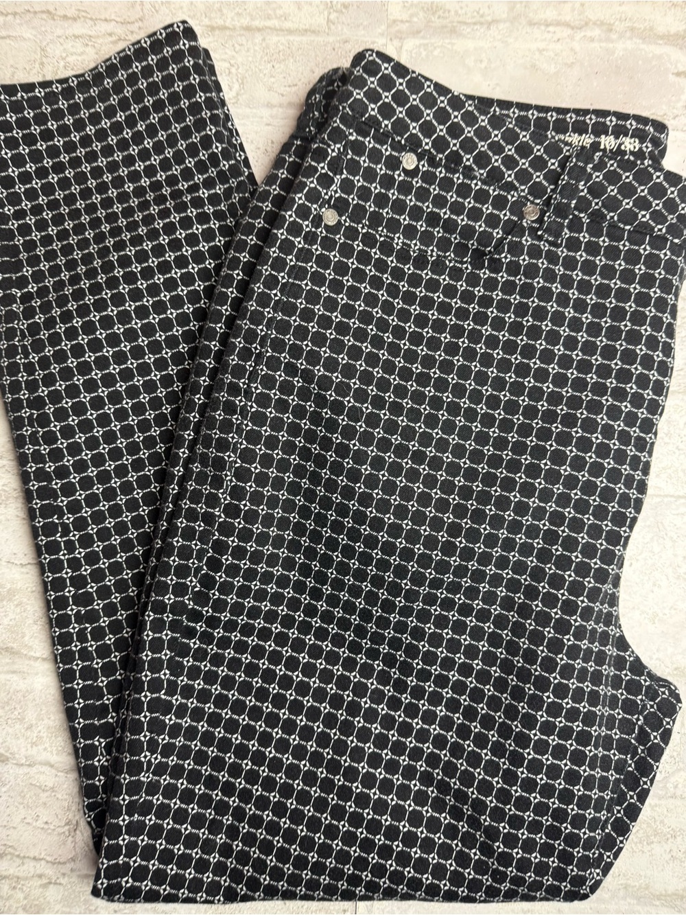 Talbots Heritage Slim Ankle Pants Black White NEW NWOT Size 16 Thick Material 😍